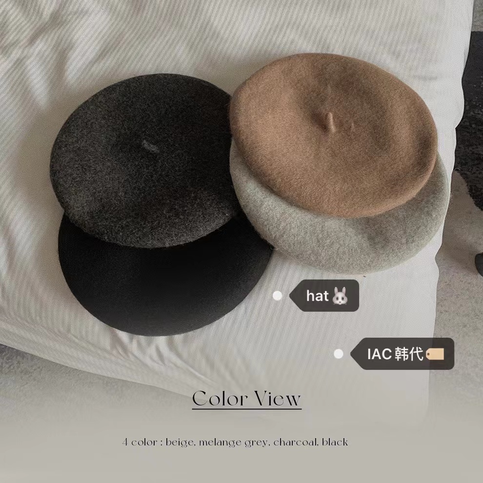 100% Wool Classic Beret - Korean Style Autumn Winter Essential in Basic Colors, Timeless Fashion Accessory for Cozy Looks 100% Wool Classic Beret - Korean Style Autumn Winter Essential in Basic Colors, Timeless Fashion Accessory for Cozy Looks