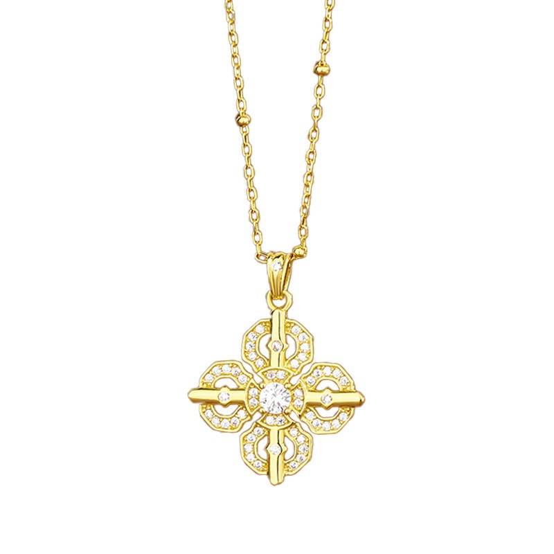 2025 Cross Clover Necklace for Women - Light Luxury Elegant Collarbone Chain, High-End Versatile Accessory 2025 Cross Clover Necklace for Women - Light Luxury Elegant Collarbone Chain, High-End Versatile Accessory