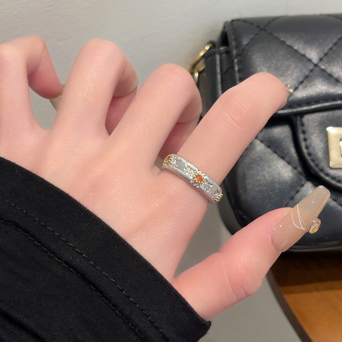 2025 Gold-Plated Snowflake Gemstone Ring for Women, Light Luxury Open-Set Zircon Trendy Fashion Accessory 2025 Gold-Plated Snowflake Gemstone Ring for Women, Light Luxury Open-Set Zircon Trendy Fashion Accessory