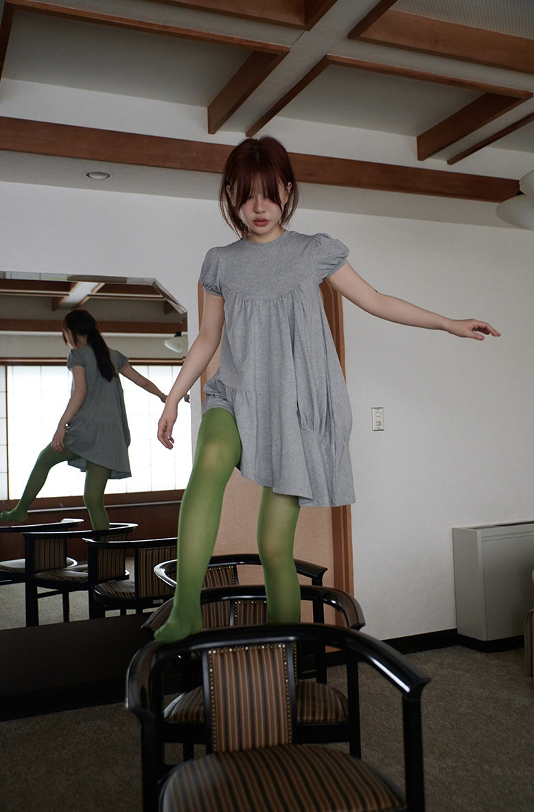 2025 Korean Retro Puff Sleeve Irregular Gray Dress with Short Skirt for Women - Summer Fashion Trend 2025 Korean Retro Puff Sleeve Irregular Gray Dress with Short Skirt for Women - Summer Fashion Trend