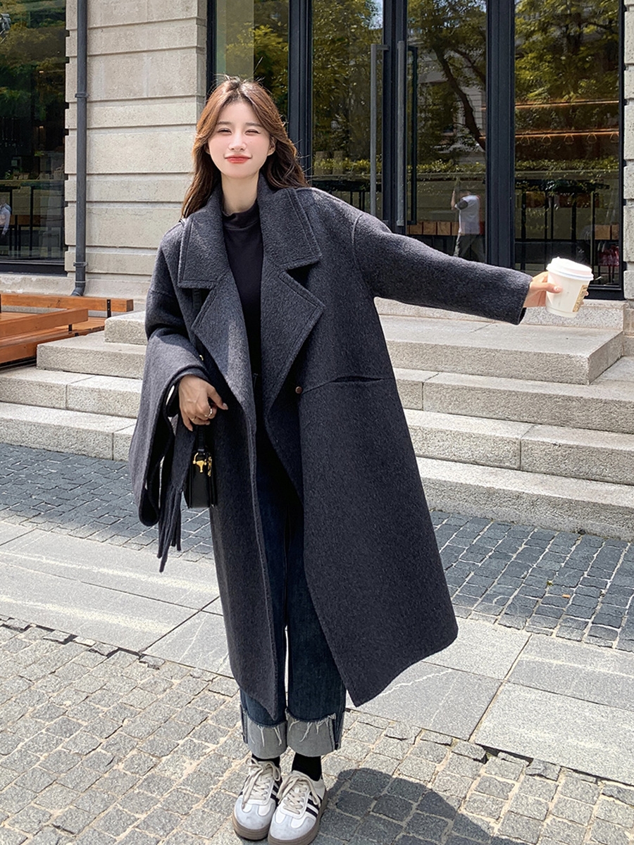 2025 Korean-Style Minimalist Double-Sided Wool Duffle Coat for Women - High-End Loose Fit for Autumn and Winter 2025 Korean-Style Minimalist Double-Sided Wool Duffle Coat for Women - High-End Loose Fit for Autumn and Winter