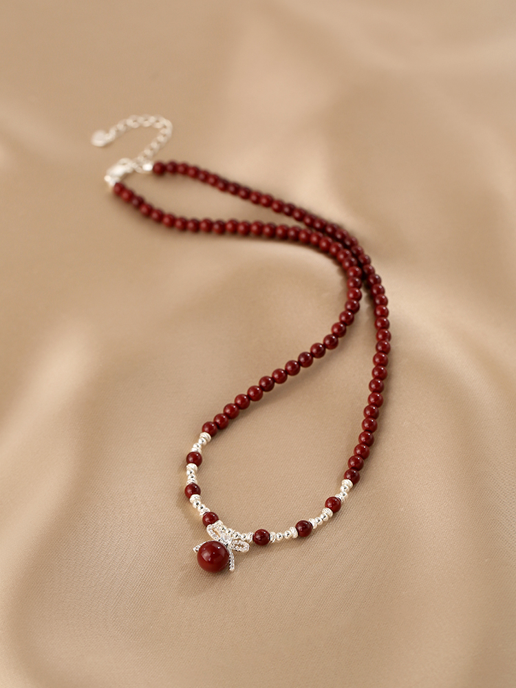 2025 New Chinese-Style Red Beaded Necklace for Women, High-End Light Luxury Clavicle Chain, Trendy Fashion Accessory 2025 New Chinese-Style Red Beaded Necklace for Women, High-End Light Luxury Clavicle Chain, Trendy Fashion Accessory