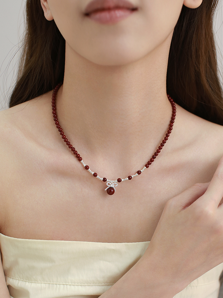 2025 New Chinese-Style Red Beaded Necklace for Women, High-End Light Luxury Clavicle Chain, Trendy Fashion Accessory 2025 New Chinese-Style Red Beaded Necklace for Women, High-End Light Luxury Clavicle Chain, Trendy Fashion Accessory