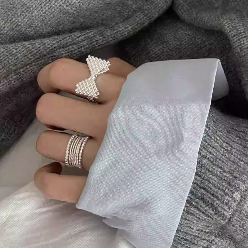 2025 New Style 3D Bubble Bow Ring for Women, Korean Niche Design, Trendy Open Finger Ring, Versatile Fashion Accessory 2025 New Style 3D Bubble Bow Ring for Women, Korean Niche Design, Trendy Open Finger Ring, Versatile Fashion Accessory