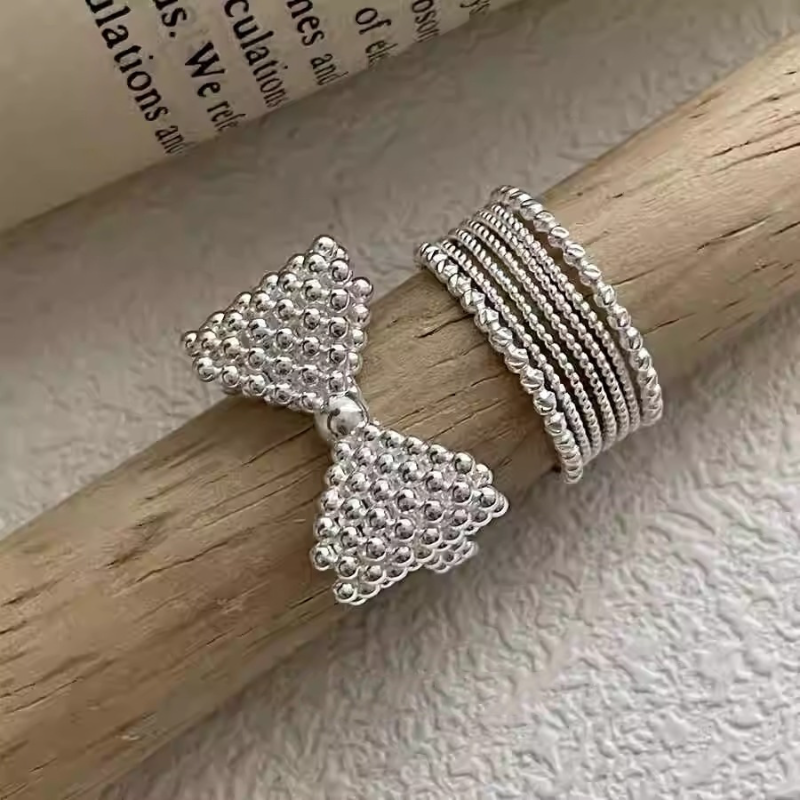 2025 New Style 3D Bubble Bow Ring for Women, Korean Niche Design, Trendy Open Finger Ring, Versatile Fashion Accessory 2025 New Style 3D Bubble Bow Ring for Women, Korean Niche Design, Trendy Open Finger Ring, Versatile Fashion Accessory