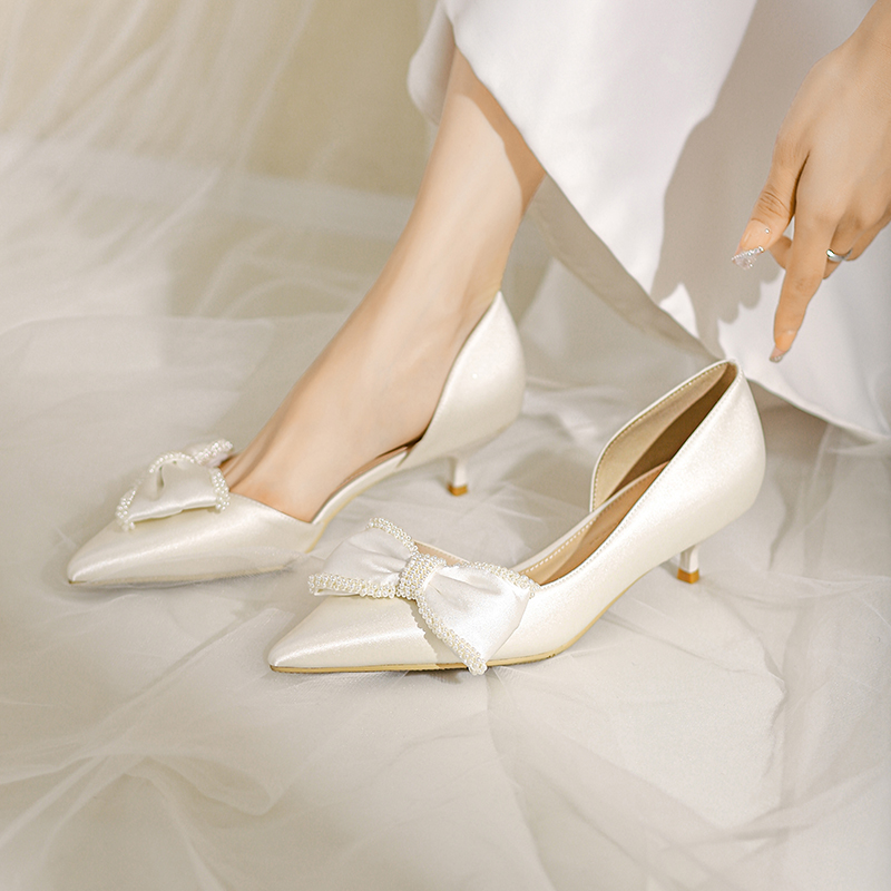 2025 Spring Summer Wedding Shoes Bow High Heels & Low-Heeled Flats for Brides & Bridesmaids - Comfortable Stylish Footwear 2025 Spring Summer Wedding Shoes Bow High Heels & Low-Heeled Flats for Brides & Bridesmaids - Comfortable Stylish Footwear