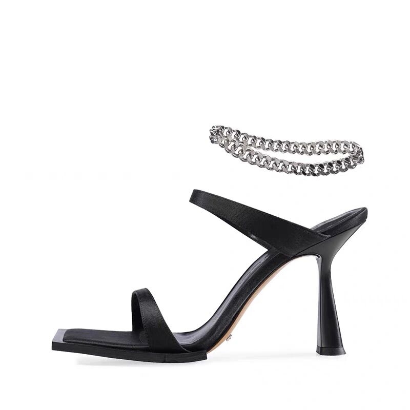 2025 Summer Open-Toe Sandals for Women - Sexy One-Strap Thin Heel High Heels, European and American Style, Niche Design 2025 Summer Open-Toe Sandals for Women - Sexy One-Strap Thin Heel High Heels, European and American Style, Niche Design