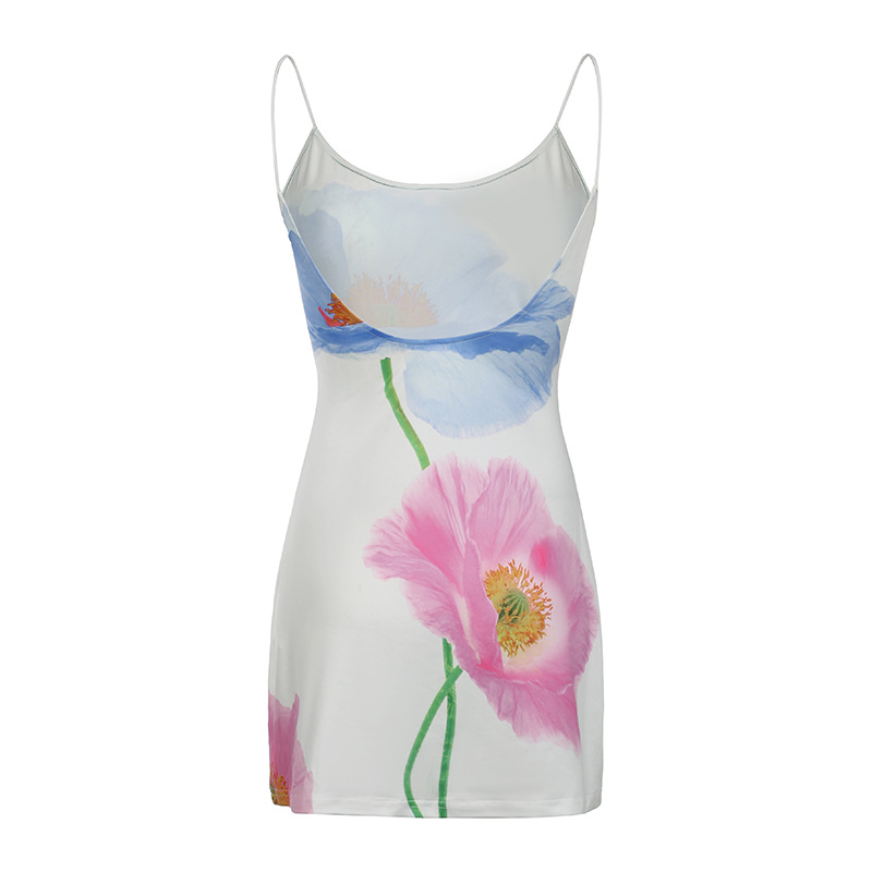 2025 Summer Sexy Strapless Floral Print Bodycon Midi Dress - European and American Style Color-Blocking Fashion 2025 Summer Sexy Strapless Floral Print Bodycon Midi Dress - European and American Style Color-Blocking Fashion