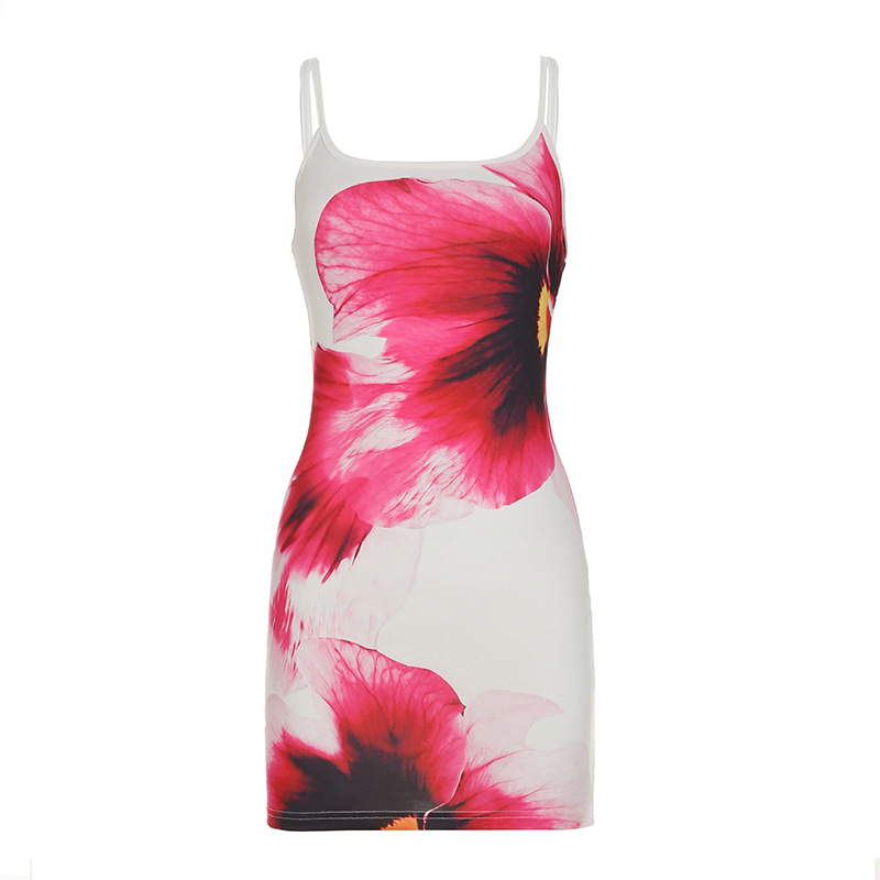 2025 Summer Sexy Strapless Floral Print Bodycon Midi Dress - European and American Style Color-Blocking Fashion 2025 Summer Sexy Strapless Floral Print Bodycon Midi Dress - European and American Style Color-Blocking Fashion