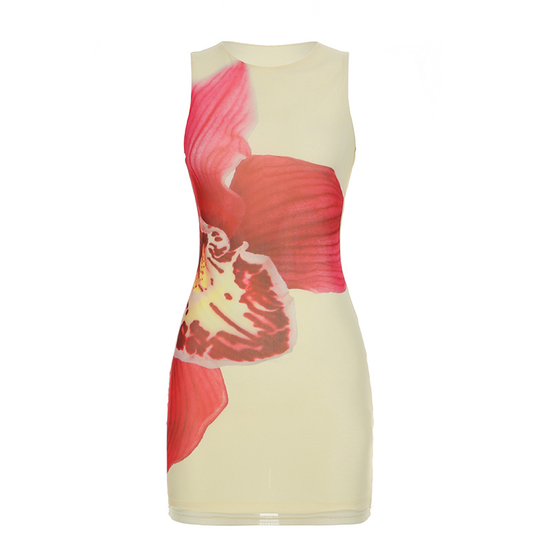 2025 Summer Sexy Strapless Floral Print Bodycon Midi Dress - European and American Style Color-Blocking Fashion 2025 Summer Sexy Strapless Floral Print Bodycon Midi Dress - European and American Style Color-Blocking Fashion