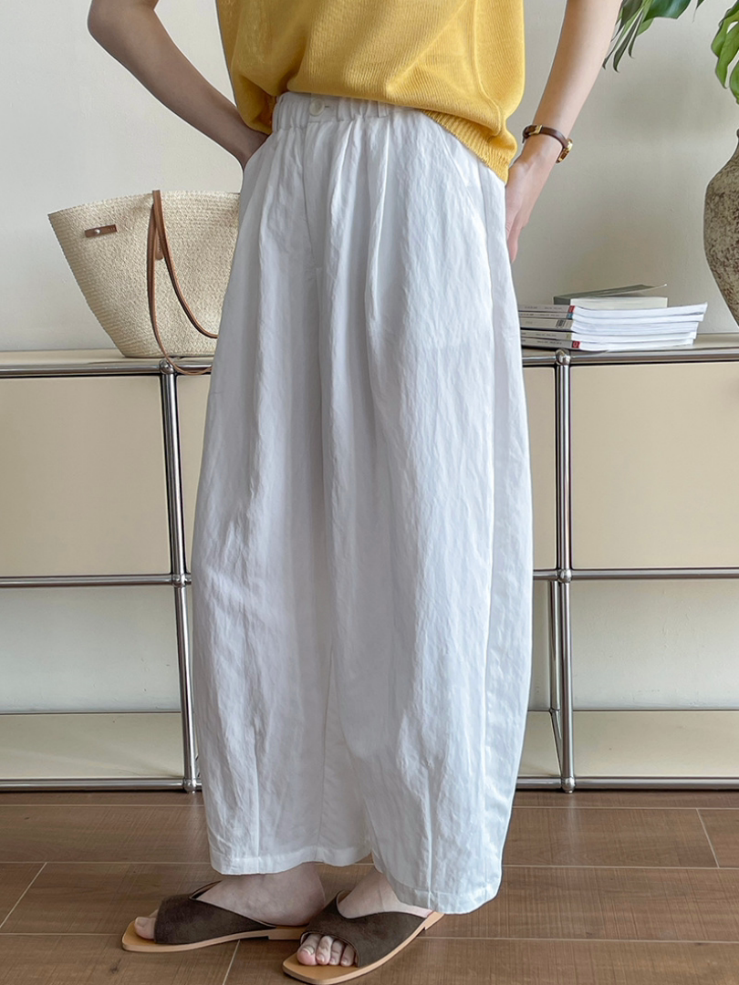 2025 Summer Women's Loose-Fitting Wide-Leg Balloon Pants, Casual Elastic Waist, Lightweight Trendy Trousers 2025 Summer Women's Loose-Fitting Wide-Leg Balloon Pants, Casual Elastic Waist, Lightweight Trendy Trousers