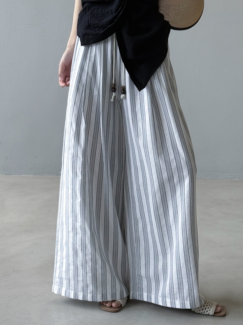 2025 Summer Women's Retro Vertical Striped Wide-Leg Linen Pants - Thin, Loose, Casual Style for Effortless Fashion 2025 Summer Women's Retro Vertical Striped Wide-Leg Linen Pants - Thin, Loose, Casual Style for Effortless Fashion