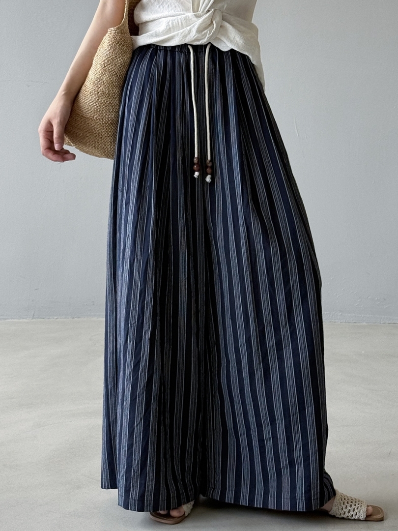2025 Summer Women's Retro Vertical Striped Wide-Leg Linen Pants - Thin, Loose, Casual Style for Effortless Fashion 2025 Summer Women's Retro Vertical Striped Wide-Leg Linen Pants - Thin, Loose, Casual Style for Effortless Fashion