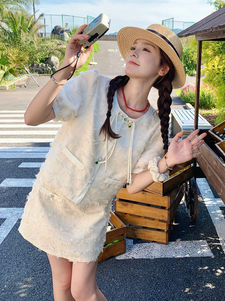 2025 Summer Women's Sweet Two-Piece Set Dress - Small Fragrant Wind Suit Top and Skirt for Petite Sizes 2025 Summer Women's Sweet Two-Piece Set Dress - Small Fragrant Wind Suit Top and Skirt for Petite Sizes