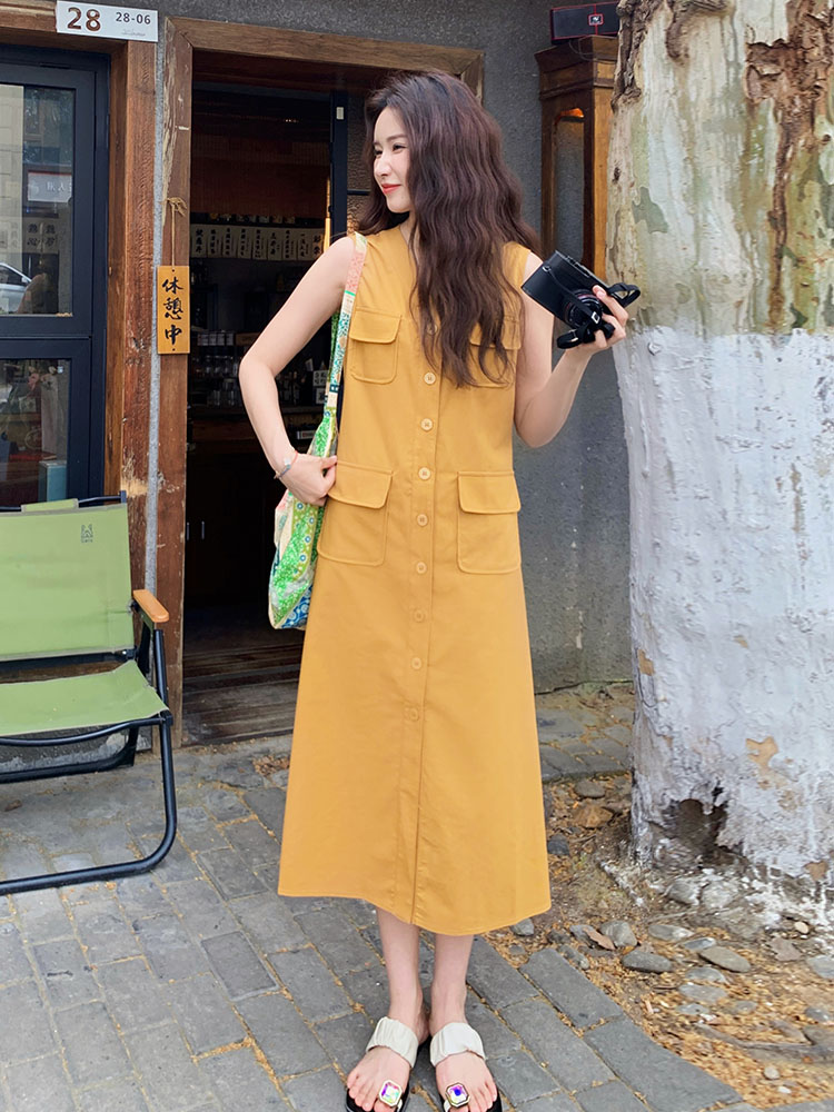 2025 Summer Women's V-Neck Sleeveless A-Line Dress - Unique Slim Fit Trendy Fashion for a Beautiful Temperament 2025 Summer Women's V-Neck Sleeveless A-Line Dress - Unique Slim Fit Trendy Fashion for a Beautiful Temperament