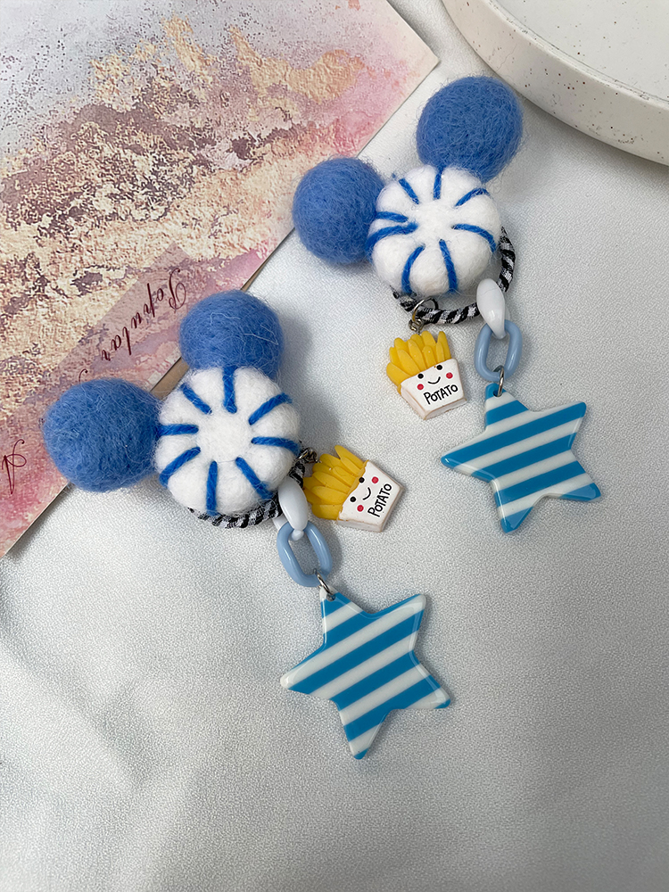 2025 Winter Unique Blue Cartoon Star Earrings for Women - Trendy Cute Accessories for Sweet Cool Style 2025 Winter Unique Blue Cartoon Star Earrings for Women - Trendy Cute Accessories for Sweet Cool Style