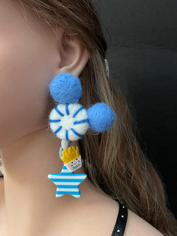 2025 Winter Unique Blue Cartoon Star Earrings for Women - Trendy Cute Accessories for Sweet Cool Style 2025 Winter Unique Blue Cartoon Star Earrings for Women - Trendy Cute Accessories for Sweet Cool Style