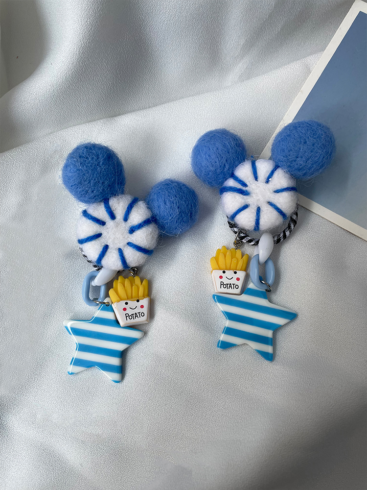 2025 Winter Unique Blue Cartoon Star Earrings for Women - Trendy Cute Accessories for Sweet Cool Style 2025 Winter Unique Blue Cartoon Star Earrings for Women - Trendy Cute Accessories for Sweet Cool Style