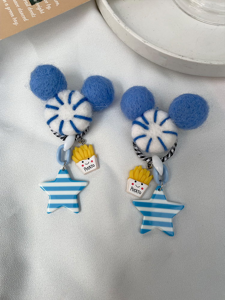 2025 Winter Unique Blue Cartoon Star Earrings for Women - Trendy Cute Accessories for Sweet Cool Style 2025 Winter Unique Blue Cartoon Star Earrings for Women - Trendy Cute Accessories for Sweet Cool Style