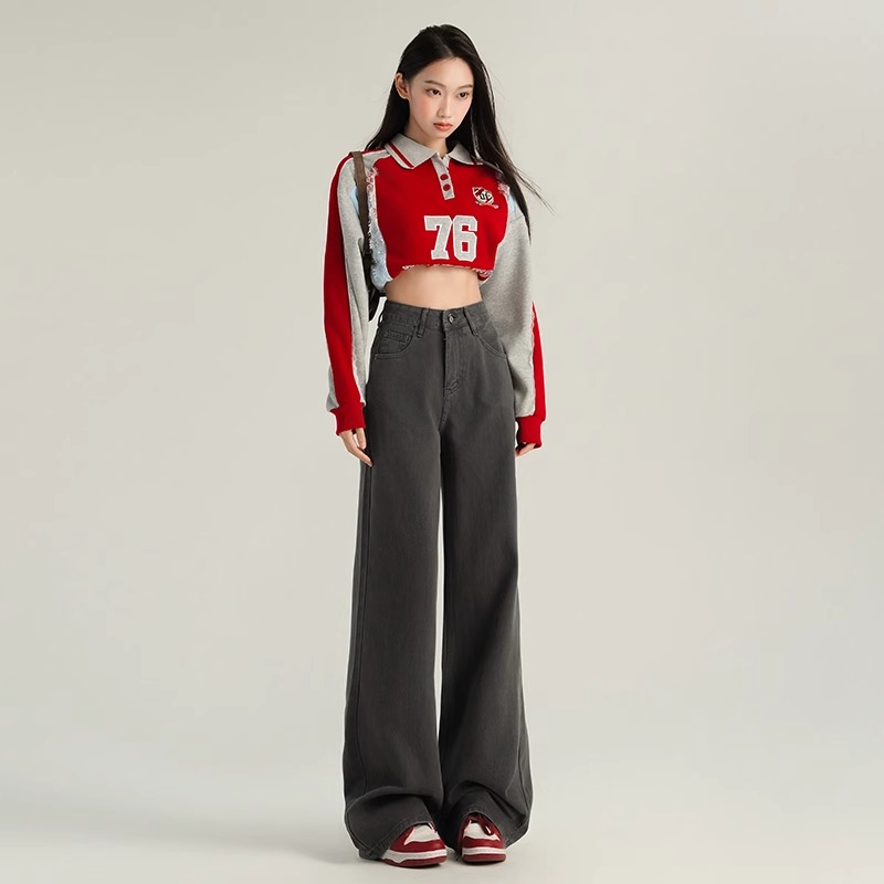 2025 Women's Coffee-Colored Fleece-Lined Wide-Leg Jeans, High-Waisted Slim-Fit, Autumn Winter Fashion, Loose Straight-Leg Pants 2025 Women's Coffee-Colored Fleece-Lined Wide-Leg Jeans, High-Waisted Slim-Fit, Autumn Winter Fashion, Loose Straight-Leg Pants