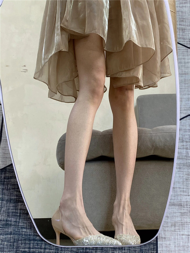 2025 Women's French Nude High Heels - Pointed Toe, Thin Heel, Spliced Sequins, Hollow Design for Bridal and Ceremony Events 2025 Women's French Nude High Heels - Pointed Toe, Thin Heel, Spliced Sequins, Hollow Design for Bridal and Ceremony Events