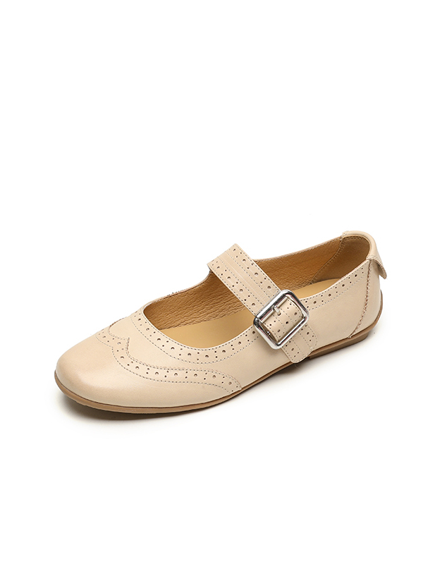 2025 Women's Genuine Leather Mary Jane Flats - French Brogue Small Leather Shoes with Single Strap, Soft Ballet Style 2025 Women's Genuine Leather Mary Jane Flats - French Brogue Small Leather Shoes with Single Strap, Soft Ballet Style
