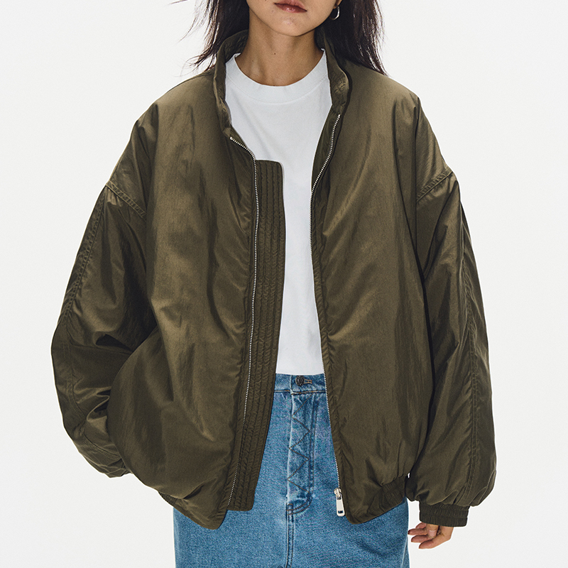 2025 Women's Oversized Military Green Pilot Down Jacket – Trendy American-Style Puffer Coat