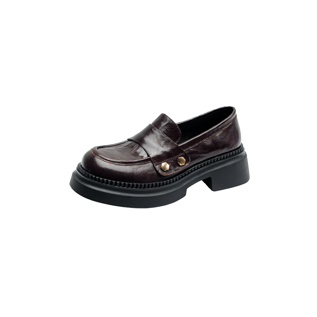 2025 Women's Thick-Soled Loafers with Chunky Heels, Retro British Style Slip-On Leather Flats, Genuine Leather College Shoes 2025 Women's Thick-Soled Loafers with Chunky Heels, Retro British Style Slip-On Leather Flats, Genuine Leather College Shoes
