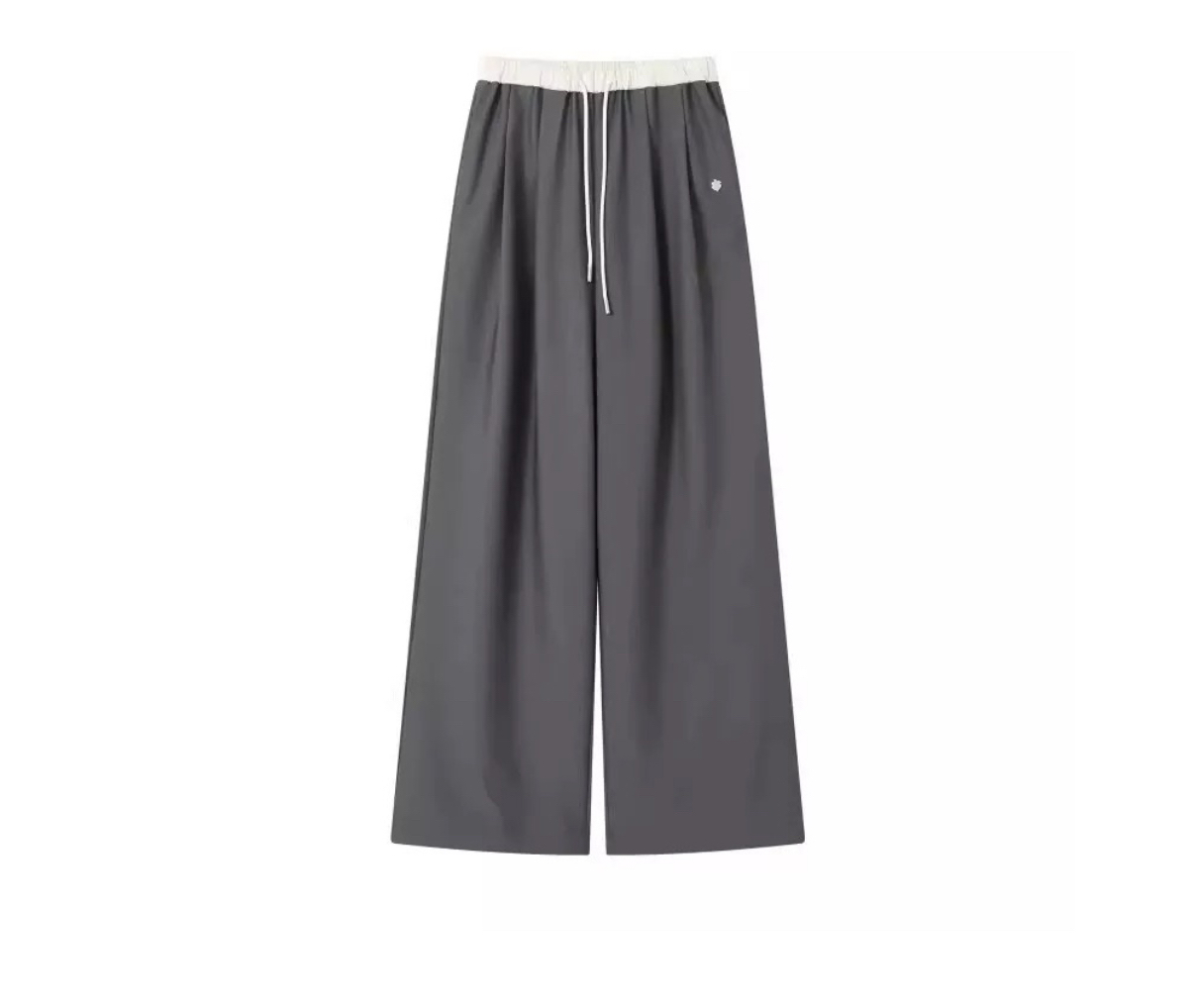 25 Summer Color-Block Ruffled Tie Casual Long Pants - Korean Style Straight Leg Design 25 Summer Color-Block Ruffled Tie Casual Long Pants - Korean Style Straight Leg Design