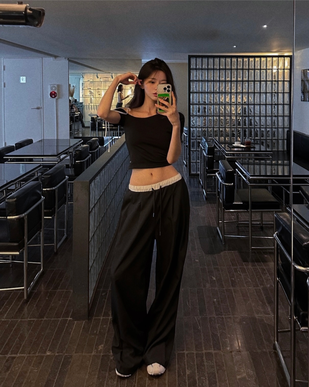 25 Summer Color-Block Ruffled Tie Casual Long Pants - Korean Style Straight Leg Design 25 Summer Color-Block Ruffled Tie Casual Long Pants - Korean Style Straight Leg Design