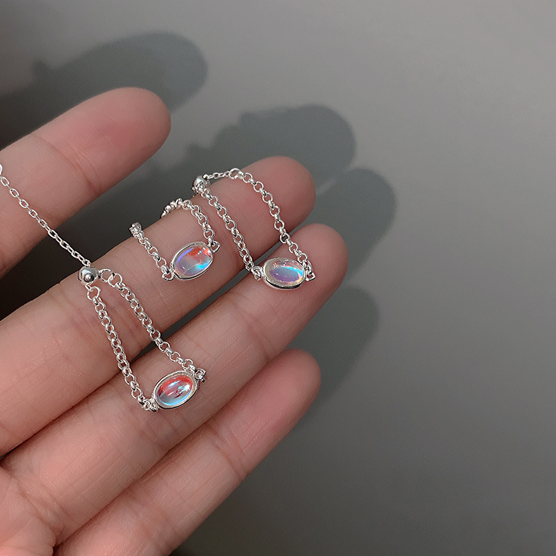 925 Silver Colorful Bead Chain Pull Ring - Women's Minimalist Niche Design Index Finger Ring 2025 Fashion Accessory 925 Silver Colorful Bead Chain Pull Ring - Women's Minimalist Niche Design Index Finger Ring 2025 Fashion Accessory