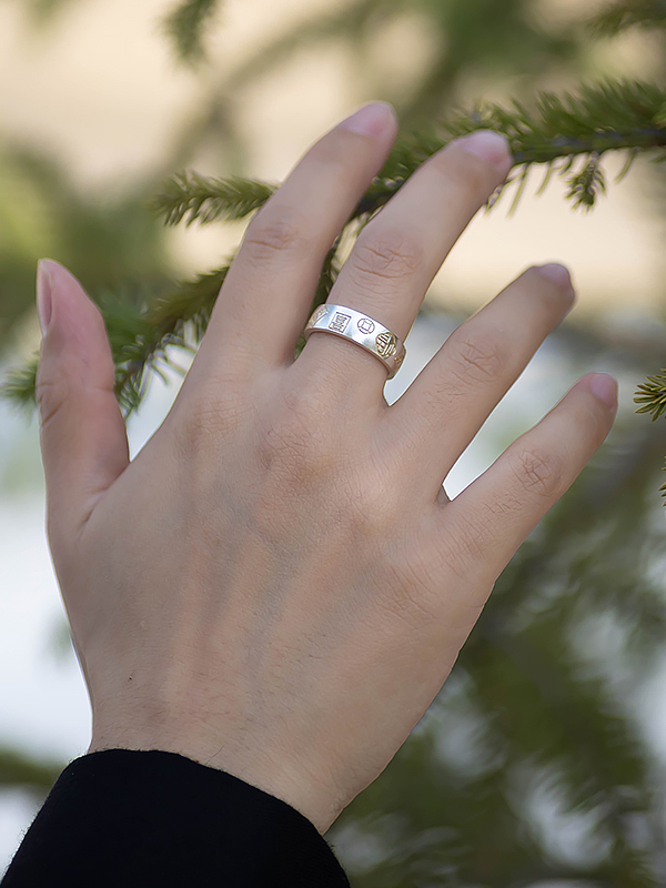 9999 Foot Silver Gold-Plated Open Wide Band Ring for Men and Women - Light Luxury Couple Jewelry 9999 Foot Silver Gold-Plated Open Wide Band Ring for Men and Women - Light Luxury Couple Jewelry