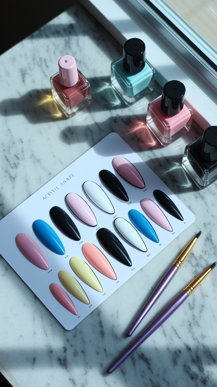 acrylic nail shape chart