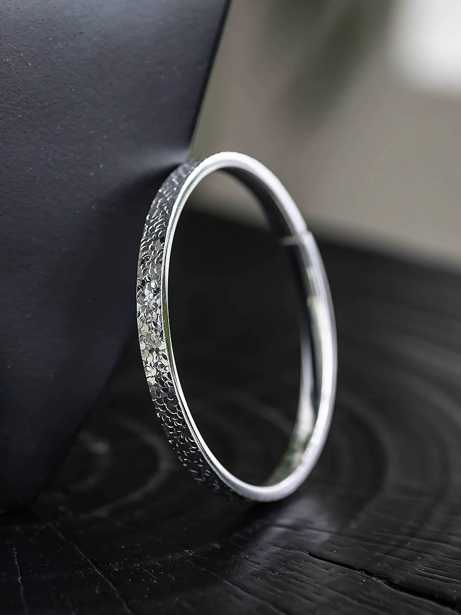 Adjustable Ice Scale Pure Silver 999 Bracelet - Smooth Surface, Exquisite Carving, Lightweight Luxury, Perfect Festival Gift