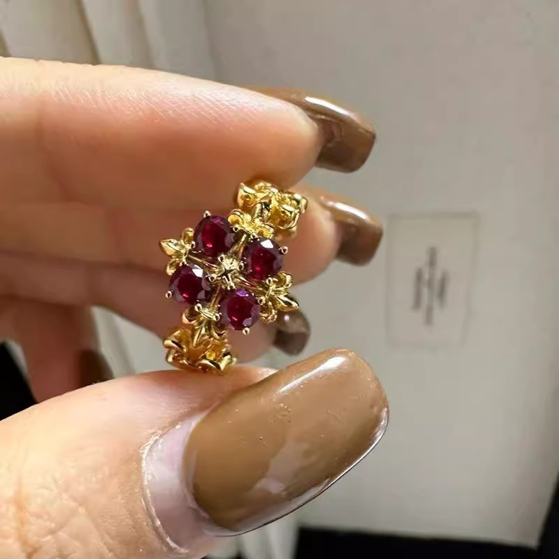 Adjustable Open Design Rose Pink Iris Flower Ring for Women - French Vintage Style Light Luxury Versatile Fashion Jewelry Adjustable Open Design Rose Pink Iris Flower Ring for Women - French Vintage Style Light Luxury Versatile Fashion Jewelry