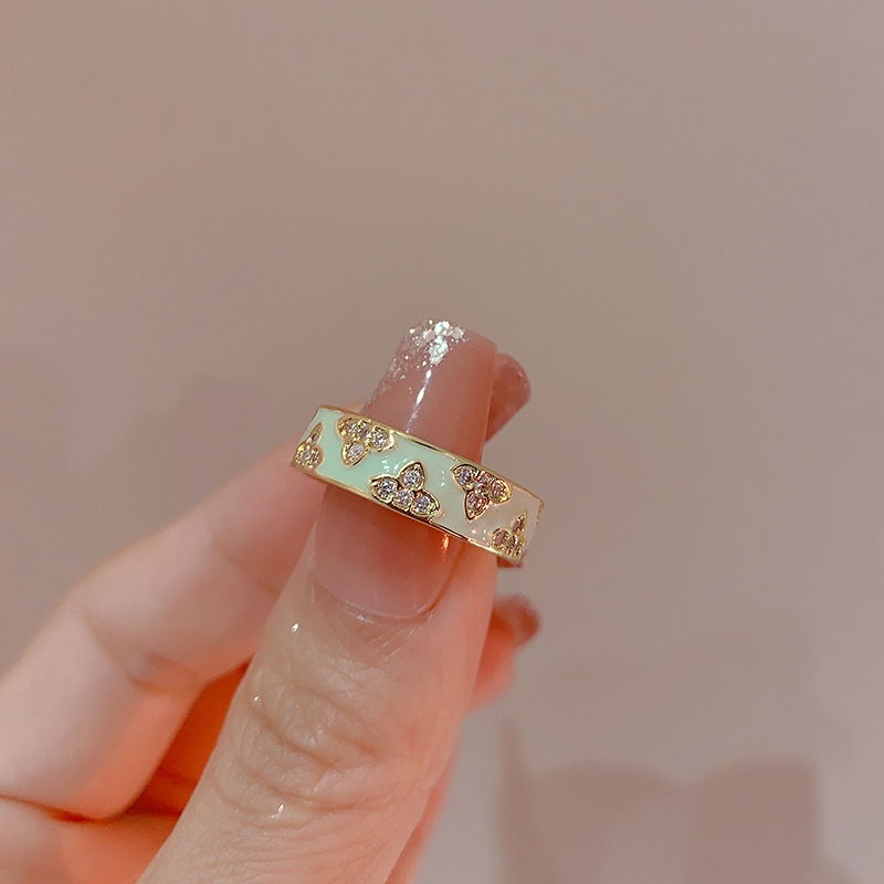 Adjustable Open Enamel Butterfly Ring for Women - High-End European American Design, Versatile 2025 Fashion Statement Adjustable Open Enamel Butterfly Ring for Women - High-End European American Design, Versatile 2025 Fashion Statement