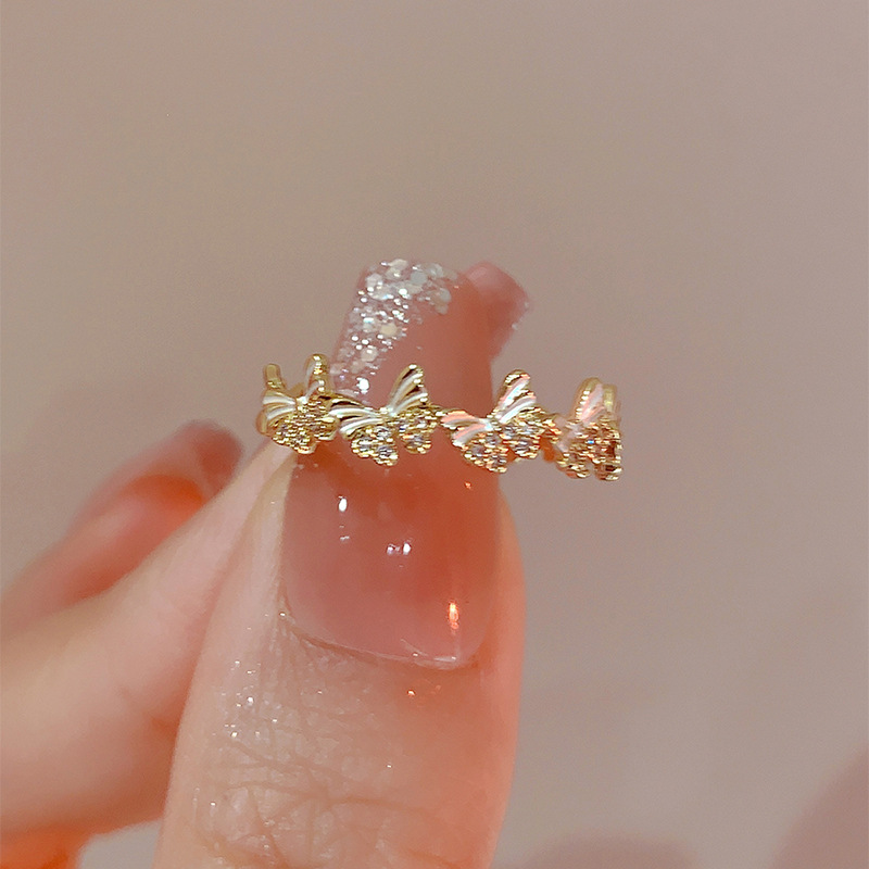 Adjustable Open Enamel Butterfly Ring for Women - High-End European American Design, Versatile 2025 Fashion Statement Adjustable Open Enamel Butterfly Ring for Women - High-End European American Design, Versatile 2025 Fashion Statement