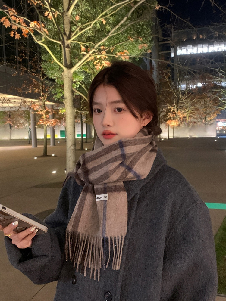 All-Wool Classic Plaid Scarf for Women - Winter Tassel Checkered Shawl & Neck Warmer - Cozy Fashion Accessory All-Wool Classic Plaid Scarf for Women - Winter Tassel Checkered Shawl & Neck Warmer - Cozy Fashion Accessory