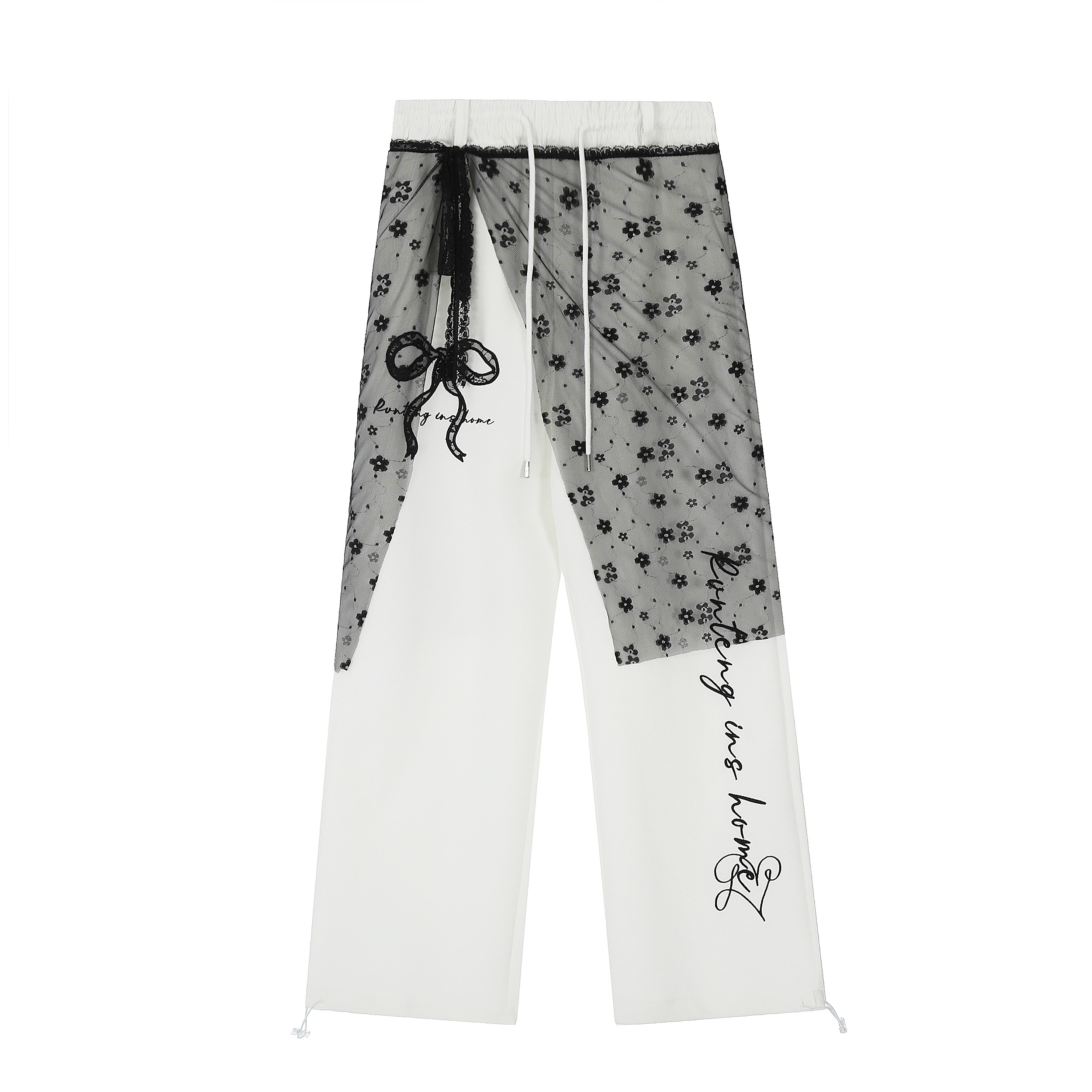 American Hip-Hop Lace-Up Straps Casual Sweatpants - Versatile Floor-Length Loose Pants for Street Dance & Everyday Style