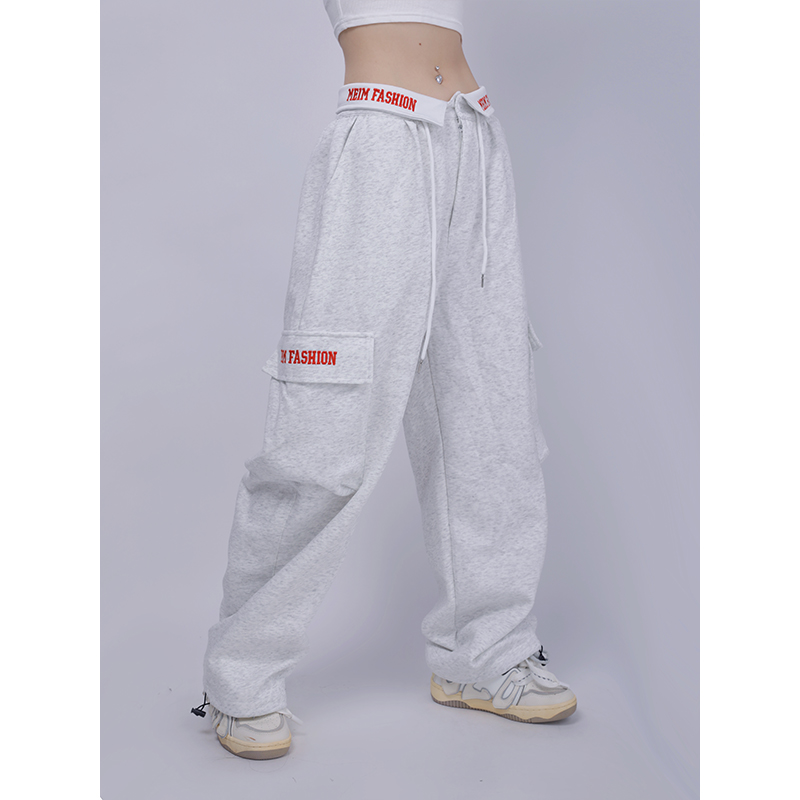 American Retro Cuffed Letter Sports Pants for Women - Hip-Hop Jazz Street Dance Casual Long Pants American Retro Cuffed Letter Sports Pants for Women - Hip-Hop Jazz Street Dance Casual Long Pants