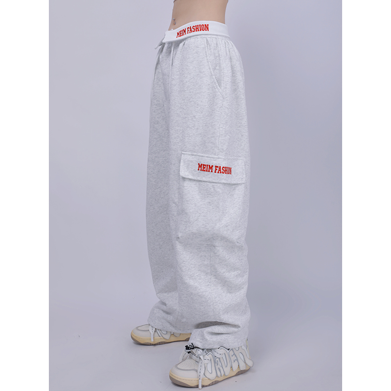 American Retro Cuffed Letter Sports Pants for Women - Hip-Hop Jazz Street Dance Casual Long Pants American Retro Cuffed Letter Sports Pants for Women - Hip-Hop Jazz Street Dance Casual Long Pants