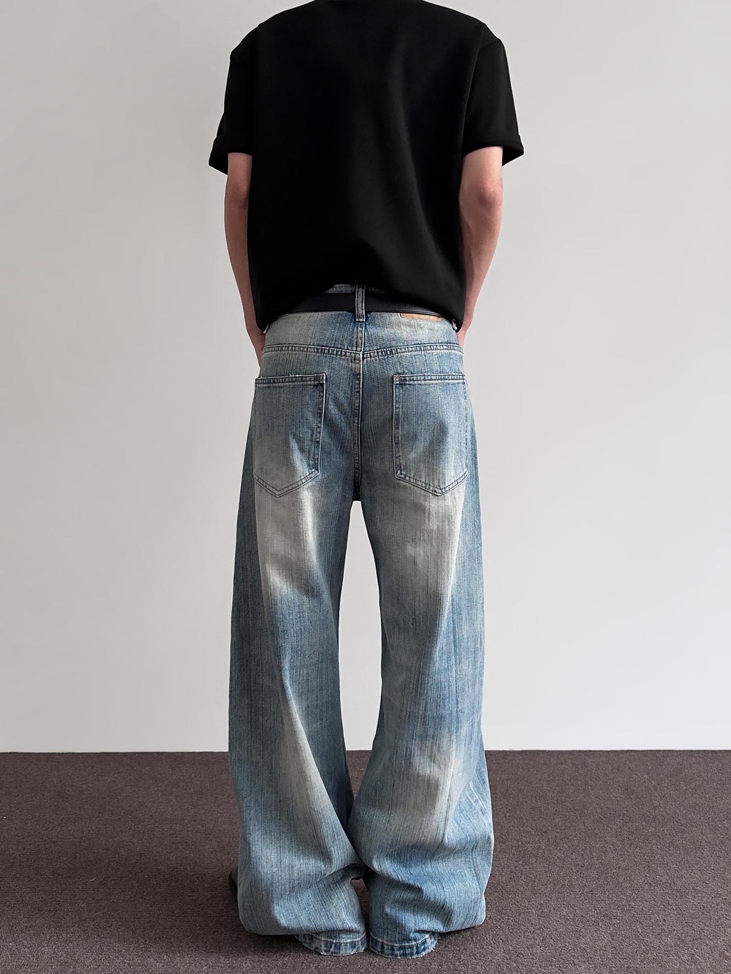 American Retro Distressed Bamboo Joint Pattern Curved Knife Jeans - Trendy Clean Fit Straight Leg Flared Pants for Y2K Style American Retro Distressed Bamboo Joint Pattern Curved Knife Jeans - Trendy Clean Fit Straight Leg Flared Pants for Y2K Style