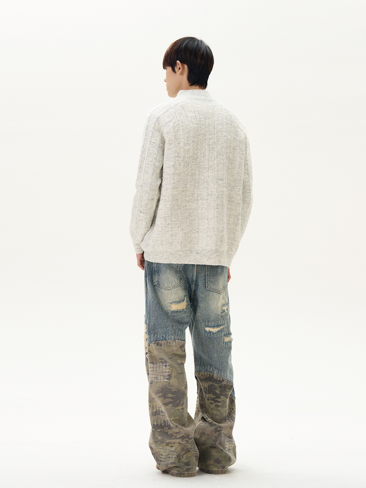 American Retro High Street Loose Fit Cardigan Sweater for Men and Women, Stylish Knitted Top with Stand-Up Collar American Retro High Street Loose Fit Cardigan Sweater for Men and Women, Stylish Knitted Top with Stand-Up Collar