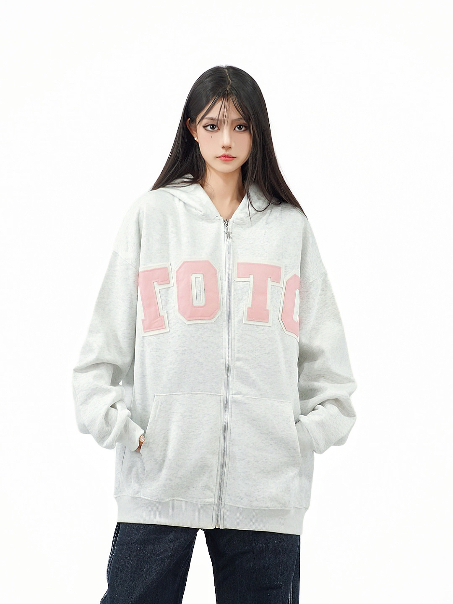 American Retro Patch Leather Embroidered Hoodie Zip-Up Cardigan Jacket - Trendy Autumn Fashion for a Y2K Inspired Look American Retro Patch Leather Embroidered Hoodie Zip-Up Cardigan Jacket - Trendy Autumn Fashion for a Y2K Inspired Look