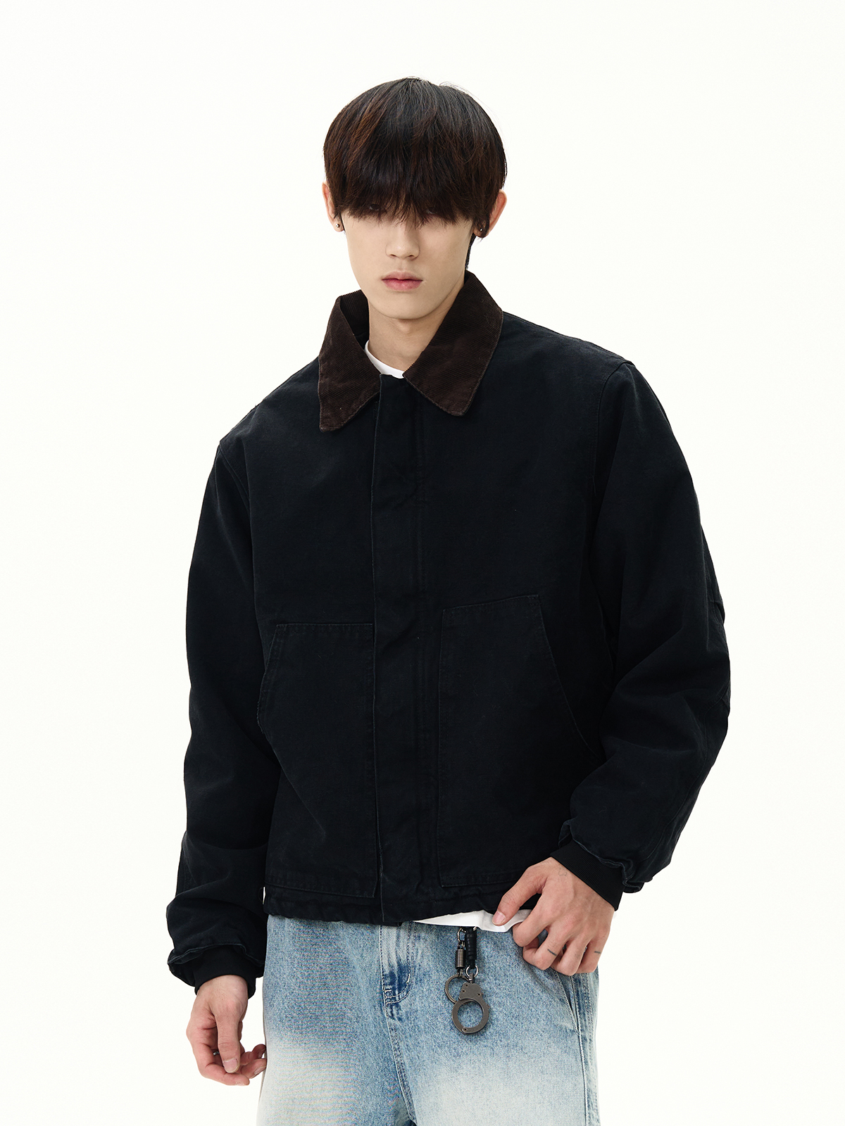 American Retro Vintage Distressed Workwear Lapel Jacket - Short Thick Coat for Y2K and Korean Style Fashion American Retro Vintage Distressed Workwear Lapel Jacket - Short Thick Coat for Y2K and Korean Style Fashion
