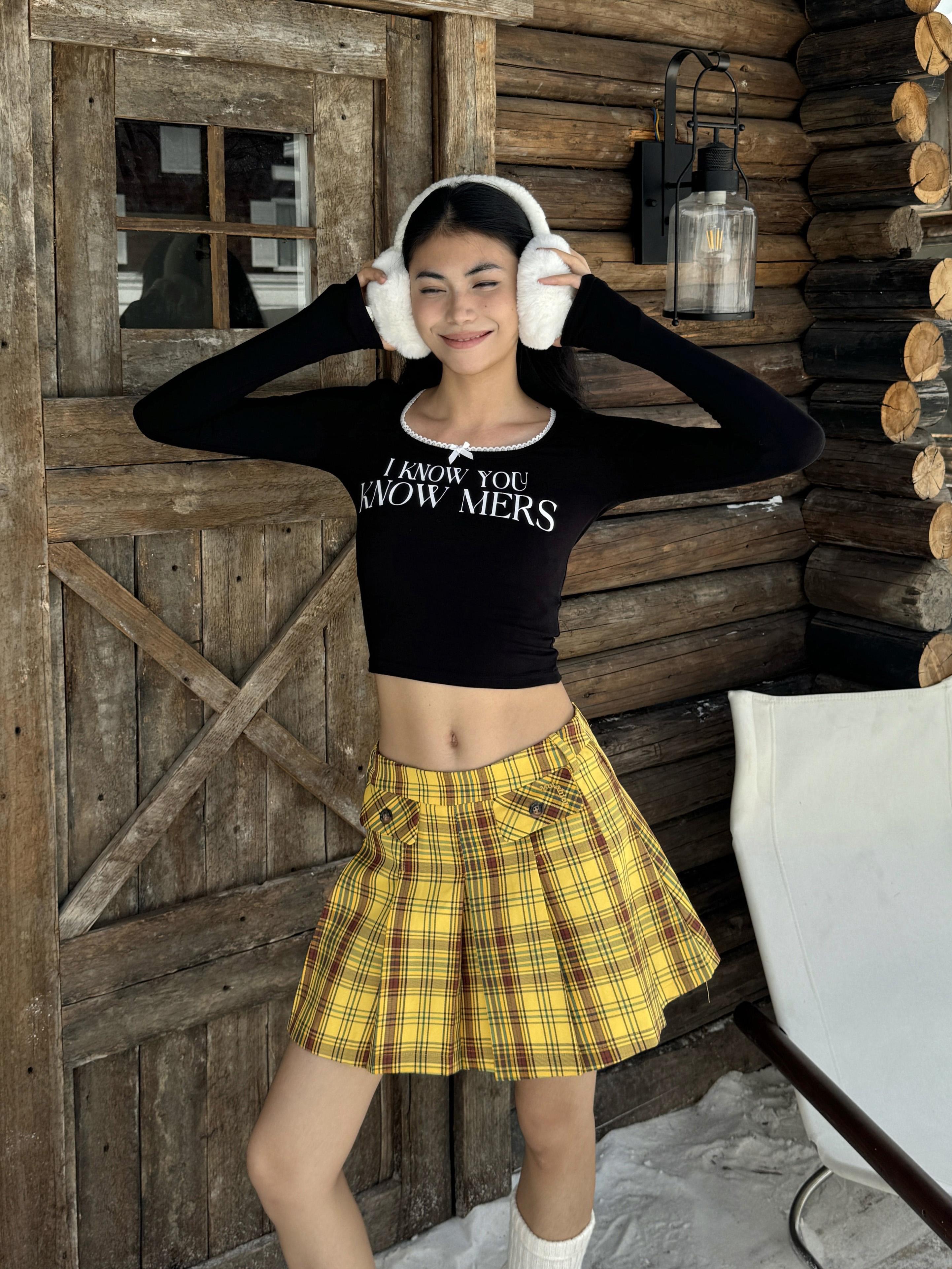 American Retro Yellow Plaid Pleated Skirt with Pockets - Slimming College Style Short Skirt for Y2K Fashion Enthusiasts American Retro Yellow Plaid Pleated Skirt with Pockets - Slimming College Style Short Skirt for Y2K Fashion Enthusiasts
