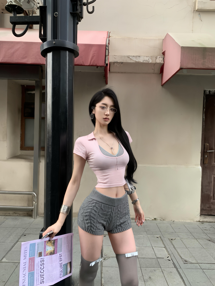 American Style Sexy U-Neck Short Sleeve Camisole Top - 2025 Slim Fit Summer Two-Piece Set for Women American Style Sexy U-Neck Short Sleeve Camisole Top - 2025 Slim Fit Summer Two-Piece Set for Women