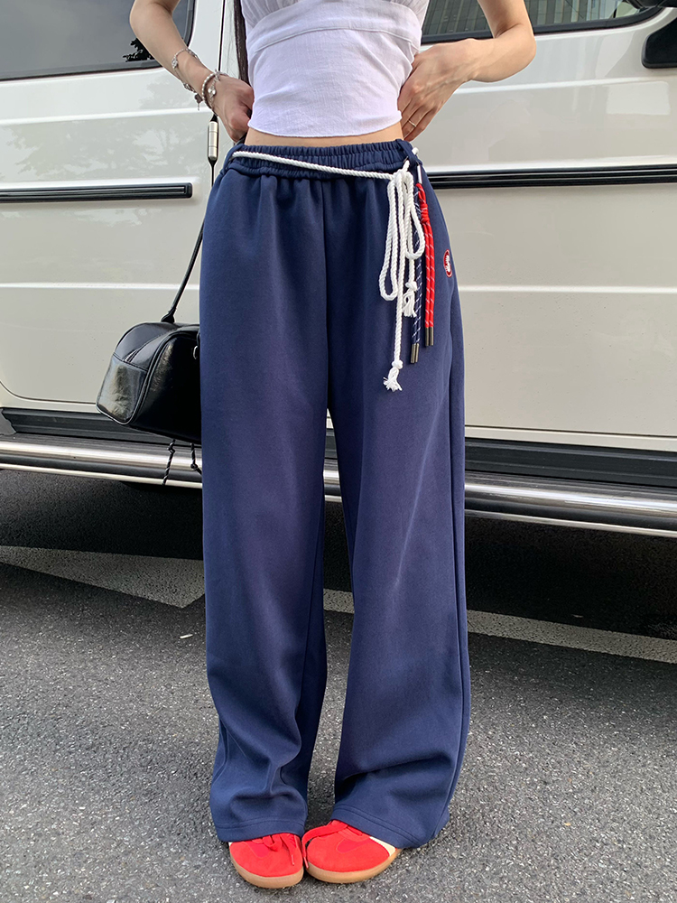 American Vintage Jazz Dance Hip-Hop Sports Pants for Women - Straight Loose Casual Long Wide-Leg Trousers for Y2K Style