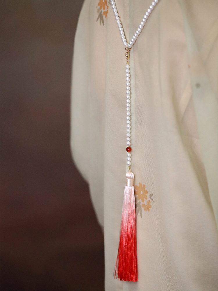 Ancient Style Blue Horse Face Skirt Necklace - Autumn Winter Qipao Accessory with Cloud Tassel - Hanfu Inspired Fashion Jewelry Ancient Style Blue Horse Face Skirt Necklace - Autumn Winter Qipao Accessory with Cloud Tassel - Hanfu Inspired Fashion Jewelry