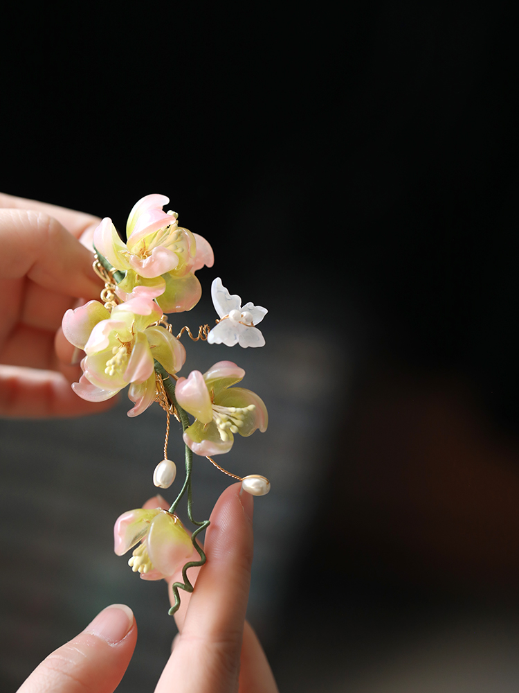 Ancient Style Floral Hairpin - Tang Dynasty Inspired Hair Clip for Women - Hanfu Hair Ornament Accessory - Super Fairy Costume Side Clip Ancient Style Floral Hairpin - Tang Dynasty Inspired Hair Clip for Women - Hanfu Hair Ornament Accessory - Super Fairy Costume Side Clip